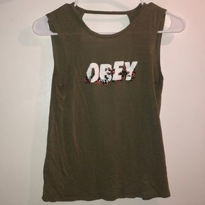 Open back Obey tank top